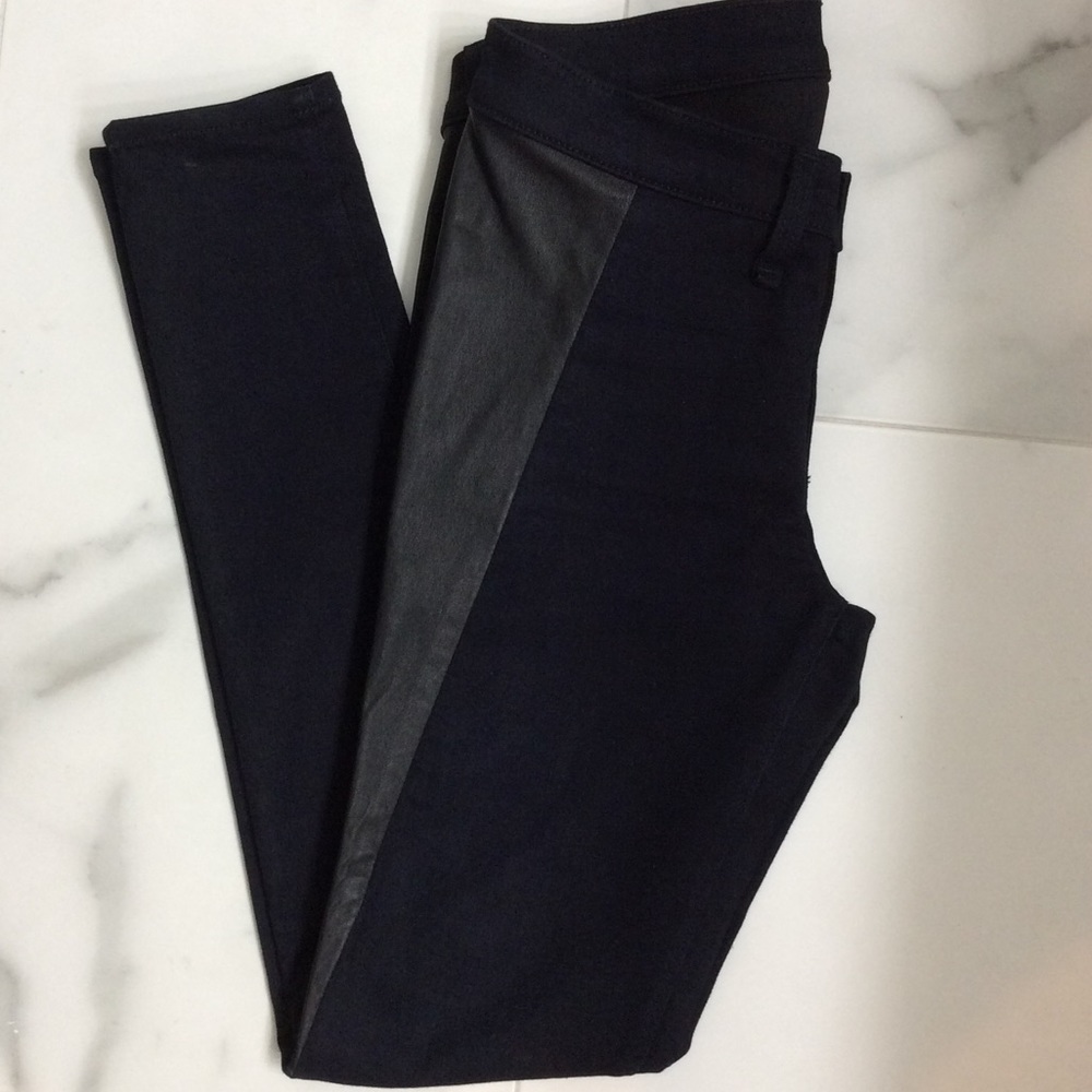 Rag & Bone Black Lamb Leather Skinny Jeans